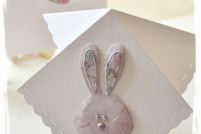 Rabbit handkerchief card